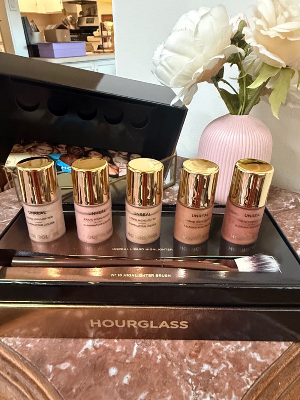 Hourglass Unreal Liquid Highlighter Set - Champagne & Pink Glow Shades